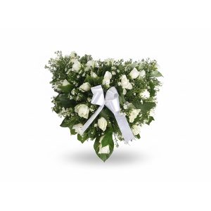 Funeral white roses crescent