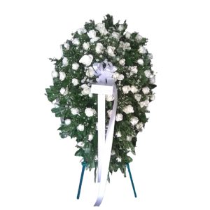 Large white roses wreath