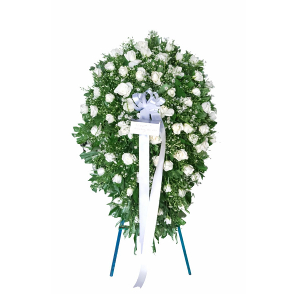Large white roses wreath