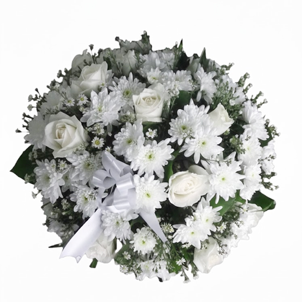 Chrysanthemum and white roses posy