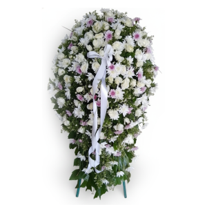 Vip White Roses and Chryshanthemum Wreath