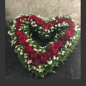 Heart shape funeral arrangement